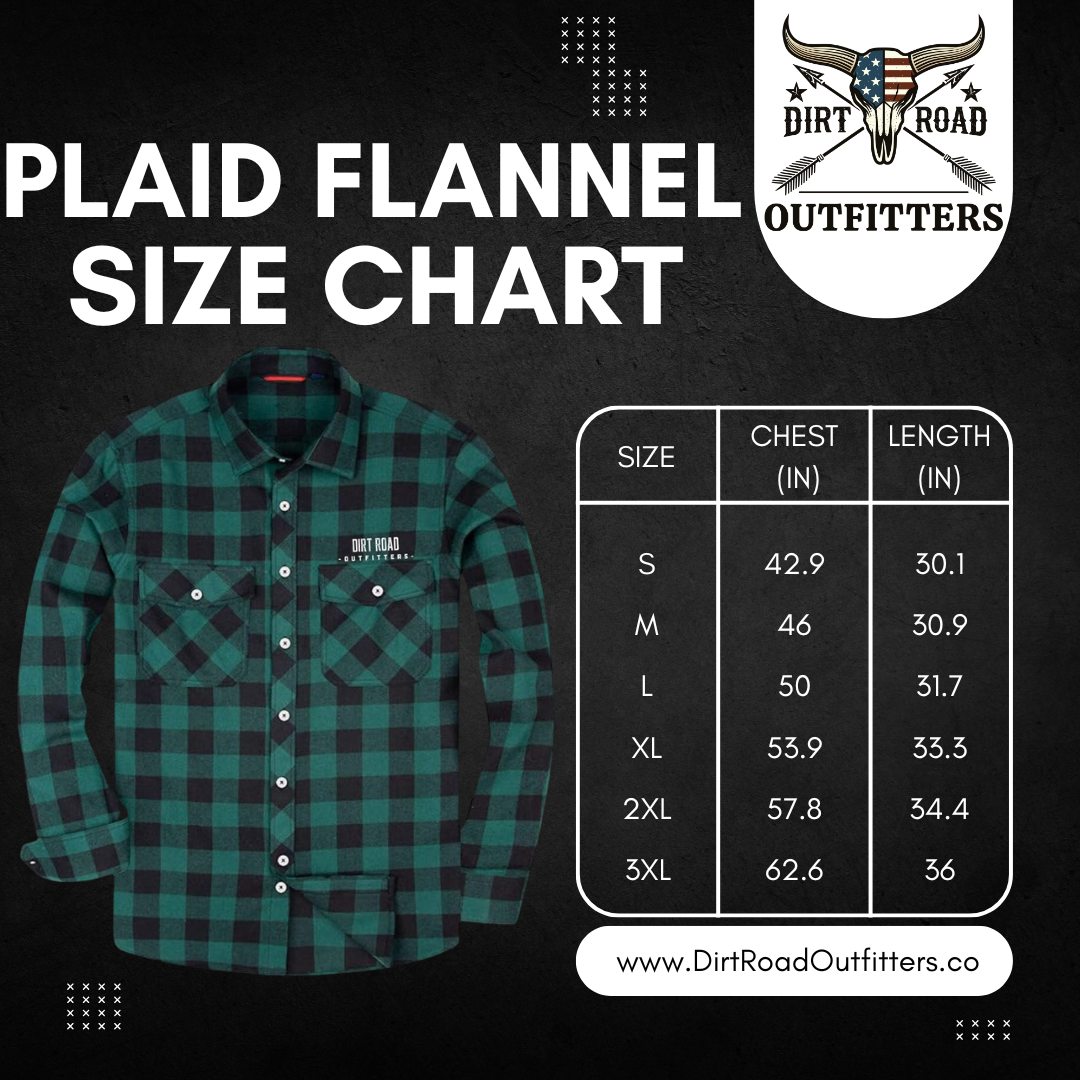 Dirt Road Outfitters "Dirt Road Classics" Men's Plaid Flannel Long Sleeve Shirt - Green/Black Plaid
