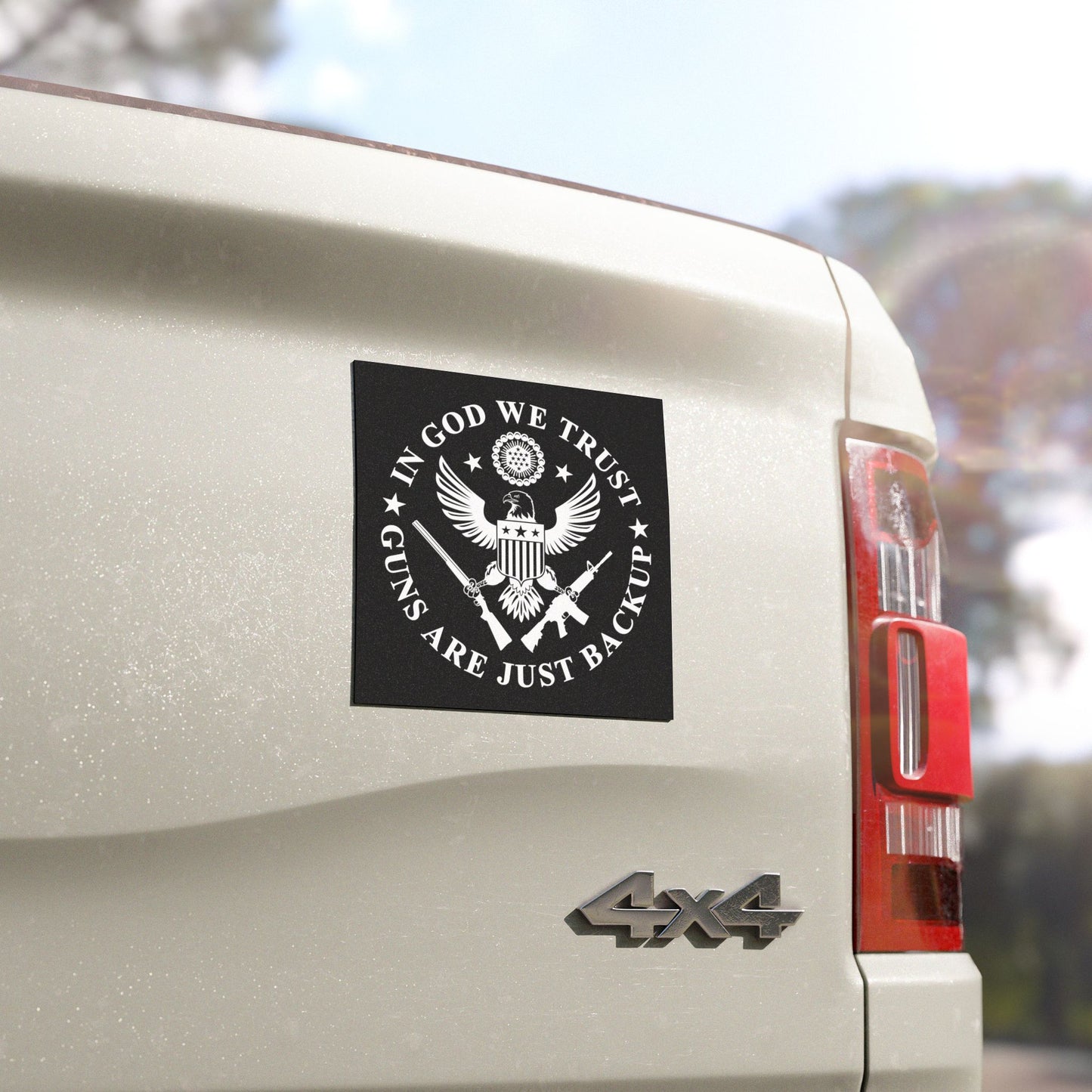 Dirt Road Outfitters "In God We Trust" Car Magnet - Black
