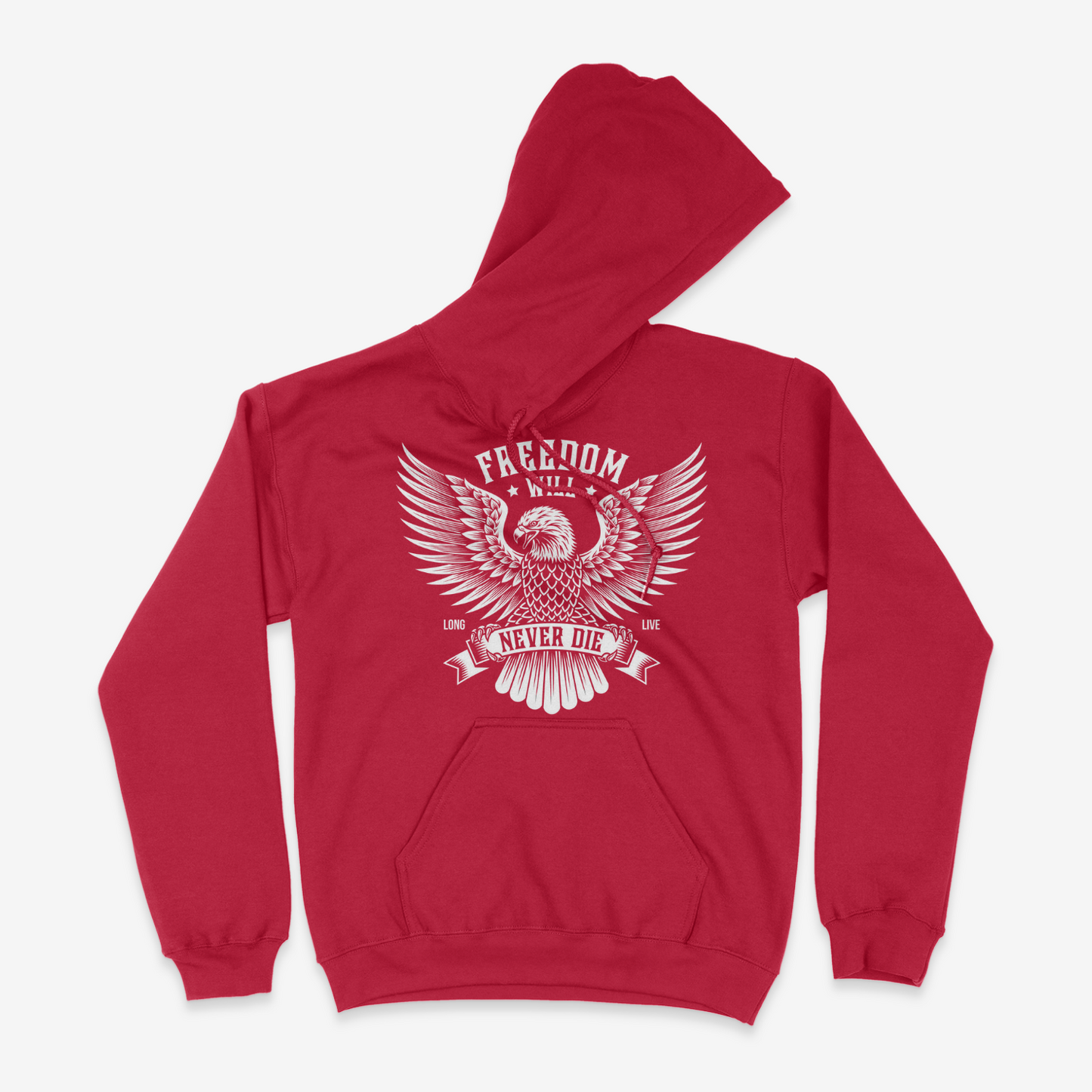 Dirt Road Outfitters "Freedom Will Never Die" Pullover Hoodie - Cherry Red