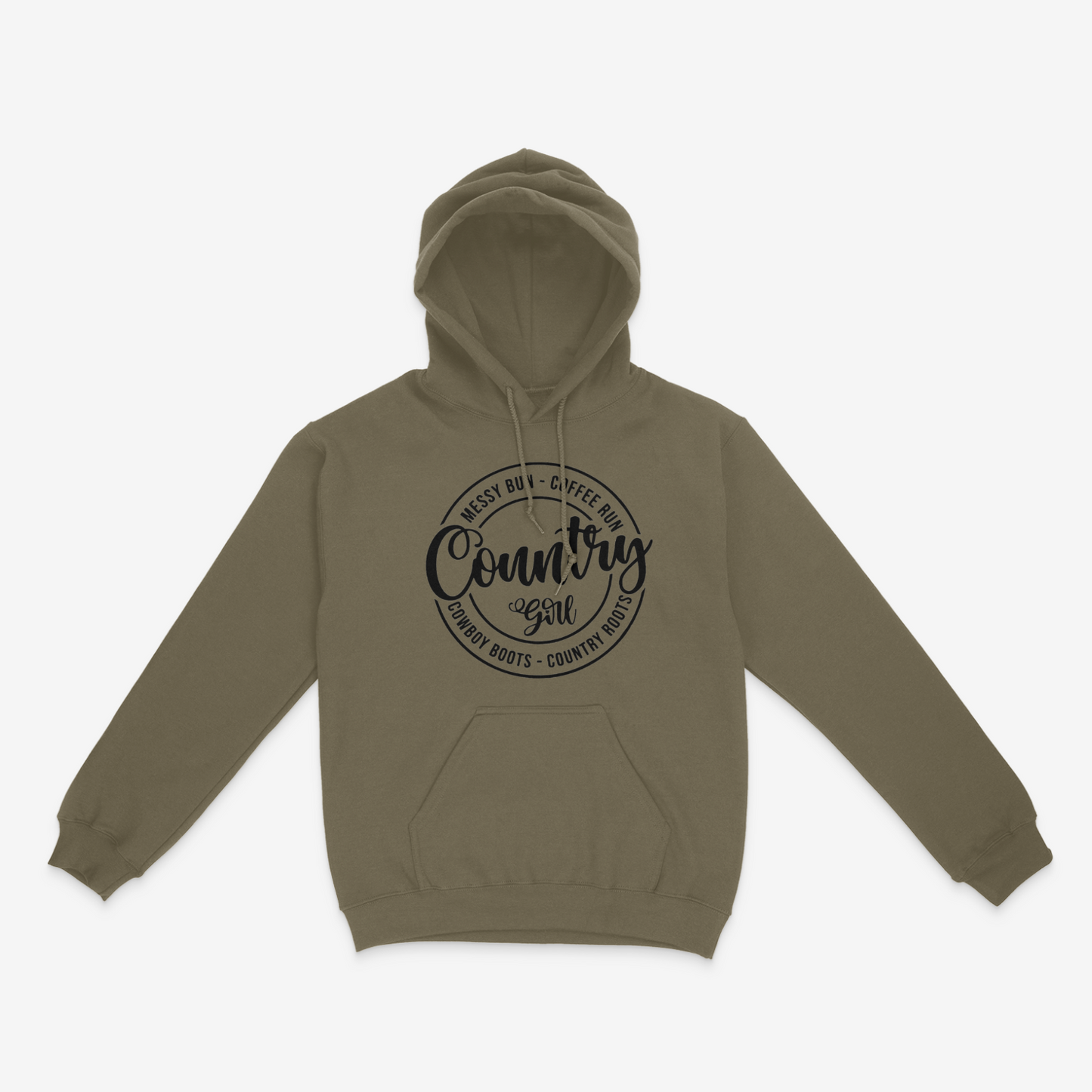 Dirt Road Outfitters "Country Roots" Pullover Hoodie - Military Green
