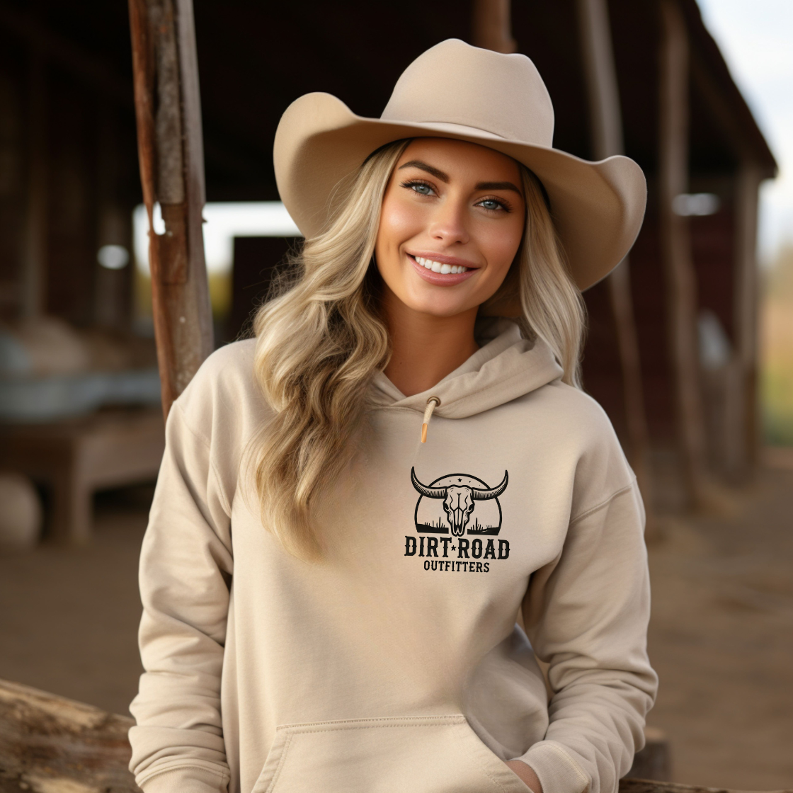 Dirt Road Outfitters "Western" Pullover Hoodie - Sand