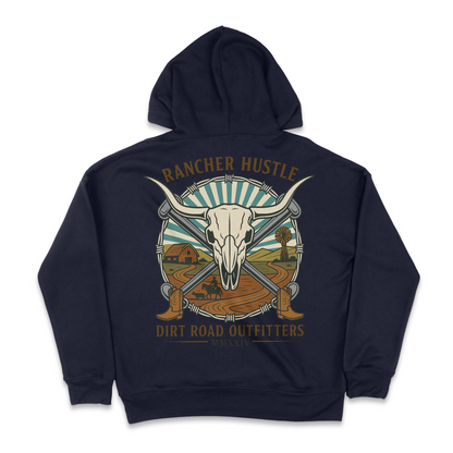Dirt Road Outfitters "Rancher Hustle" Unisex Pullover Hoodie - Navy