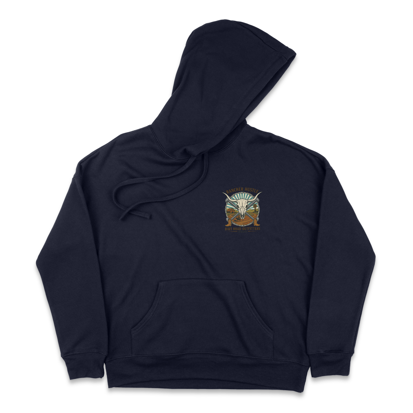 Dirt Road Outfitters "Rancher Hustle" Unisex Pullover Hoodie - Navy