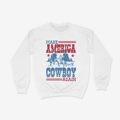 Dirt Road Outfitters - "Make America Cowboy Again" Sweatshirt - White