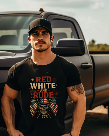 Dirt Road Outfitters "Red, White, and Rude" Tee - Black