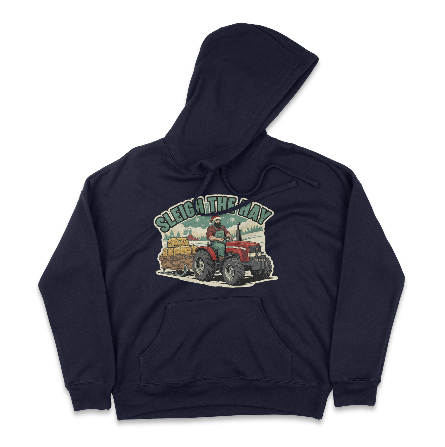 Dirt Road Outfitters "Sleigh the Hay" Pullover Unisex Hoodie - Navy