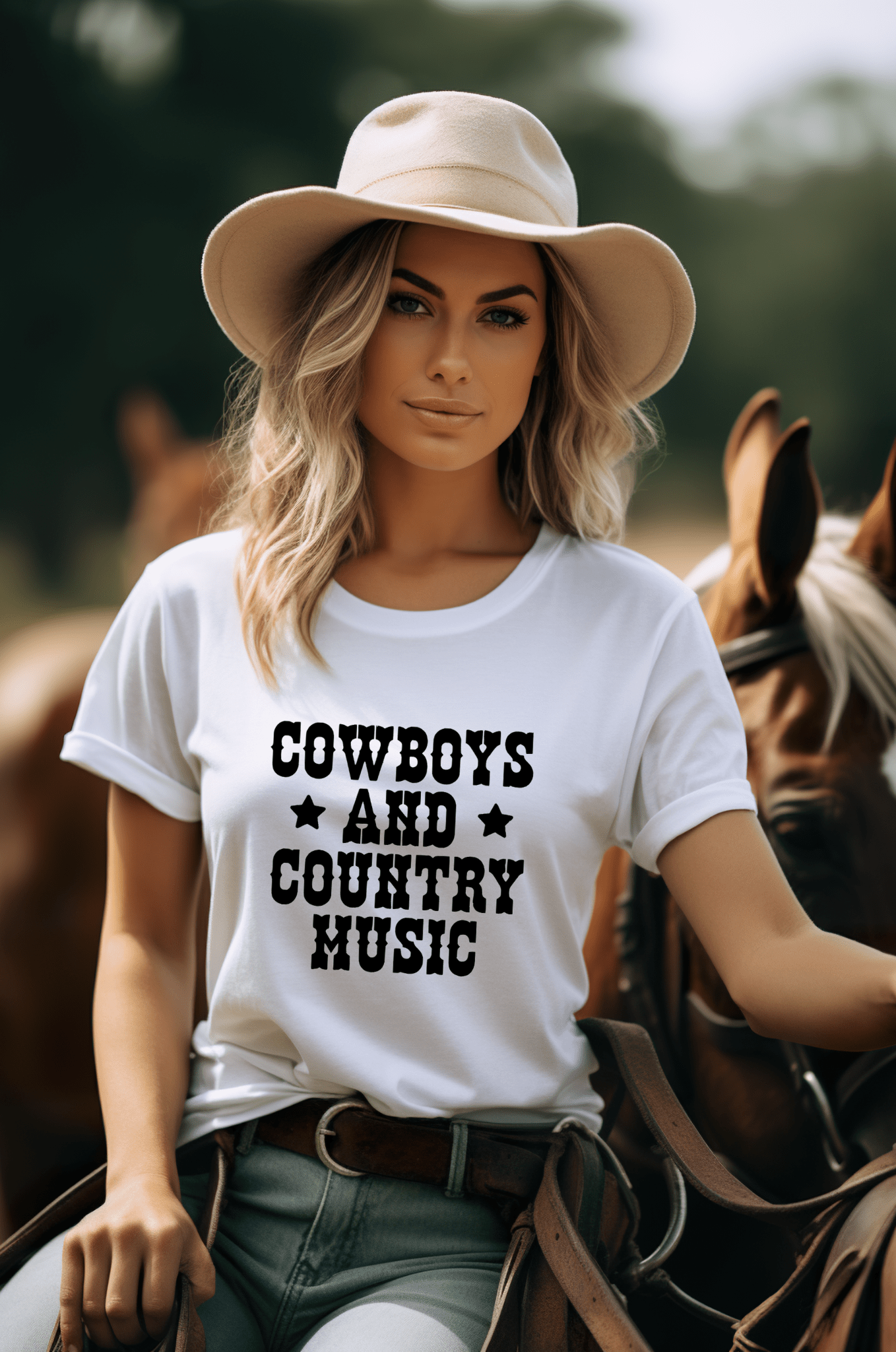 Dirt Road Outfitters "Cowboys and Country Music" Tee - White