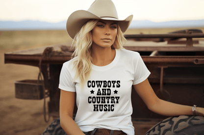Dirt Road Outfitters "Cowboys and Country Music" Tee - White