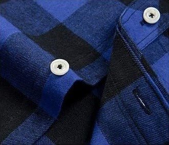 Dirt Road Outfitters "Dirt Road Classic" Men’s Plaid Flannel Long Sleeve Shirt - Blue/Black Plaid