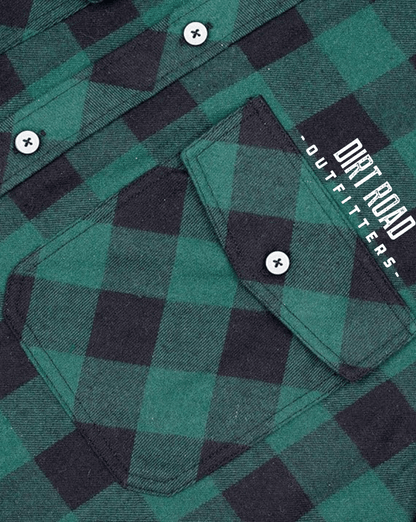 Dirt Road Outfitters "Dirt Road Classics" Men's Plaid Flannel Long Sleeve Shirt - Green/Black Plaid