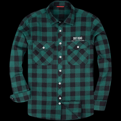 Dirt Road Outfitters "Dirt Road Classics" Men's Plaid Flannel Long Sleeve Shirt - Green/Black Plaid