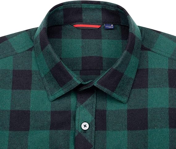 Dirt Road Outfitters "Dirt Road Classics" Men's Plaid Flannel Long Sleeve Shirt - Green/Black Plaid