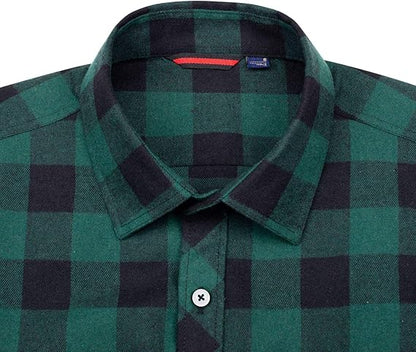 Dirt Road Outfitters "Dirt Road Classics" Men's Plaid Flannel Long Sleeve Shirt - Green/Black Plaid