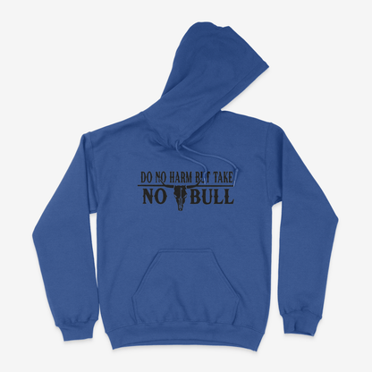 Dirt Road Outfitters "Do No Harm But Take No Bull" Pullover Hoodie - Royal Blue