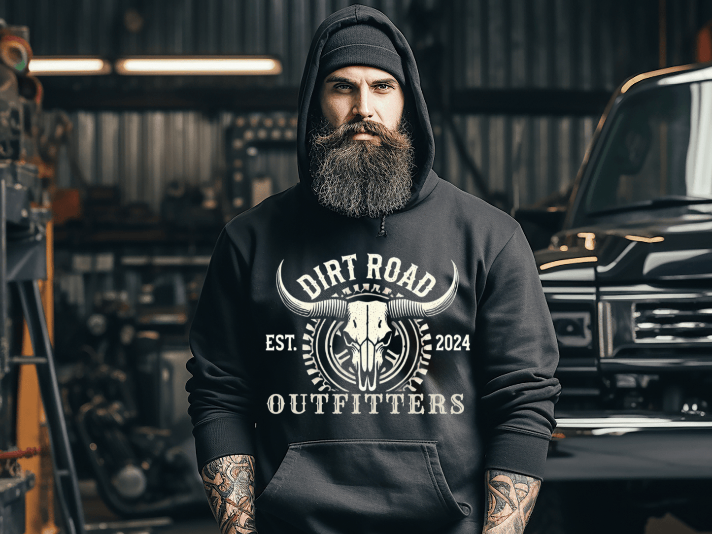 Dirt Road Outfitters "Established" Pullover Hoodie - Black