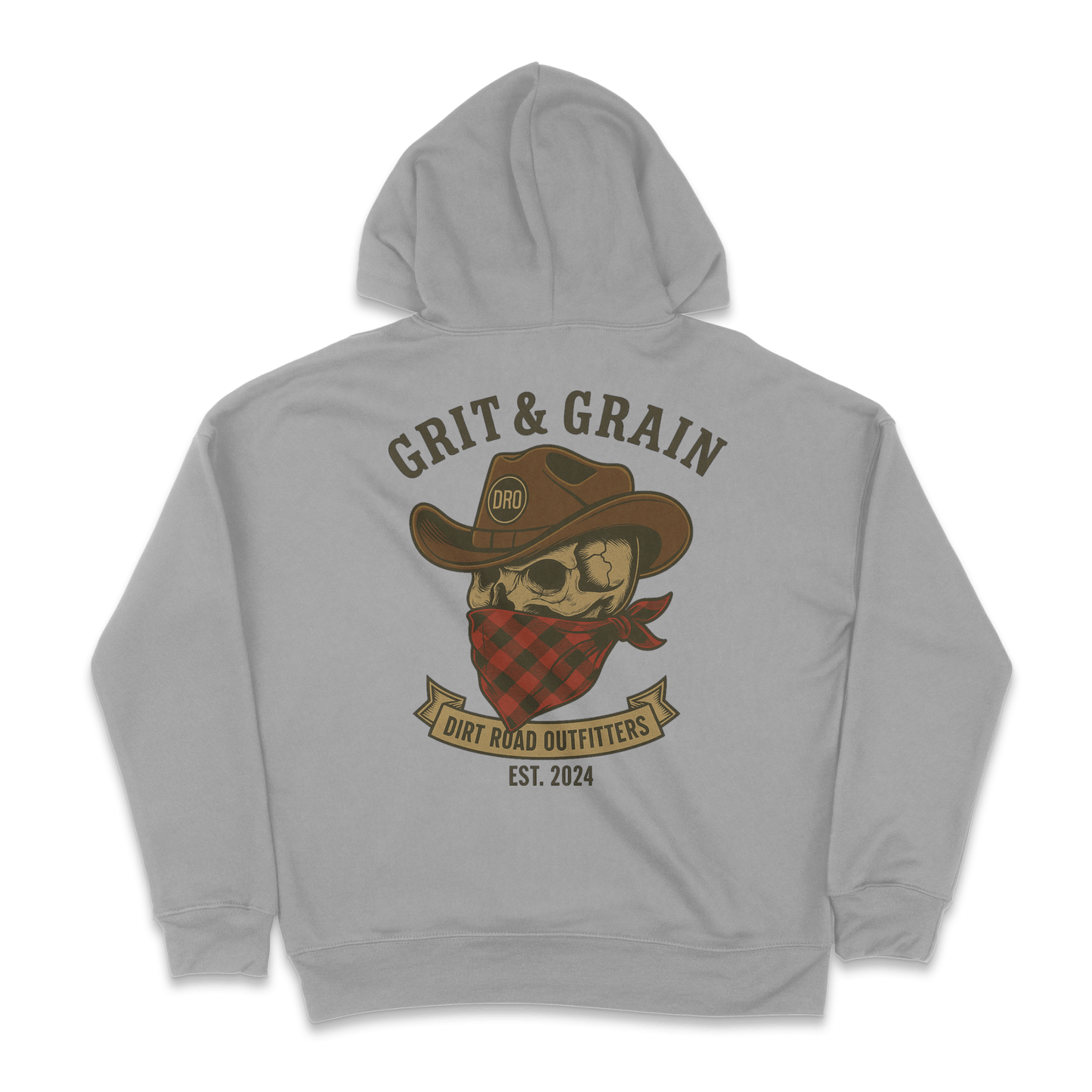 Dirt Road Outfitters "Grit & Grain" Pullover Unisex Hoodie - Athletic Heather