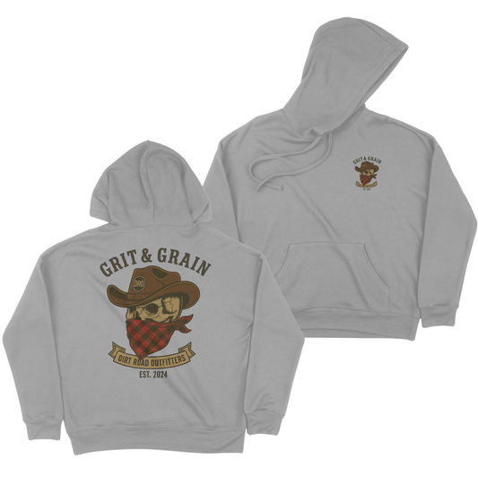Dirt Road Outfitters "Grit & Grain" Pullover Unisex Hoodie - Athletic Heather