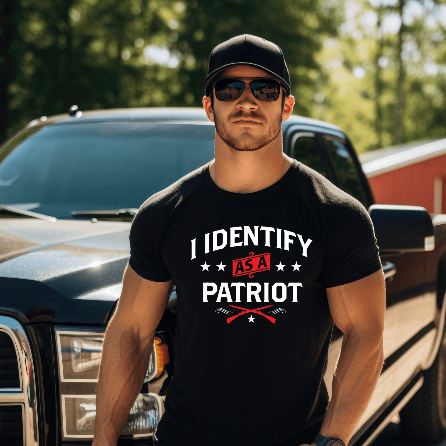 Dirt Road Outfitters "I Identify as a Patriot" Tee - Black