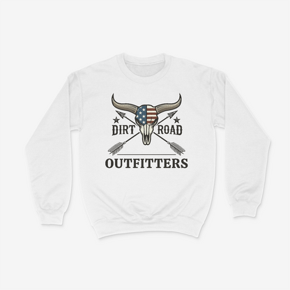 Dirt Road Outfitters "Iconic" Ladies Long Sleeve Sweatshirt - White