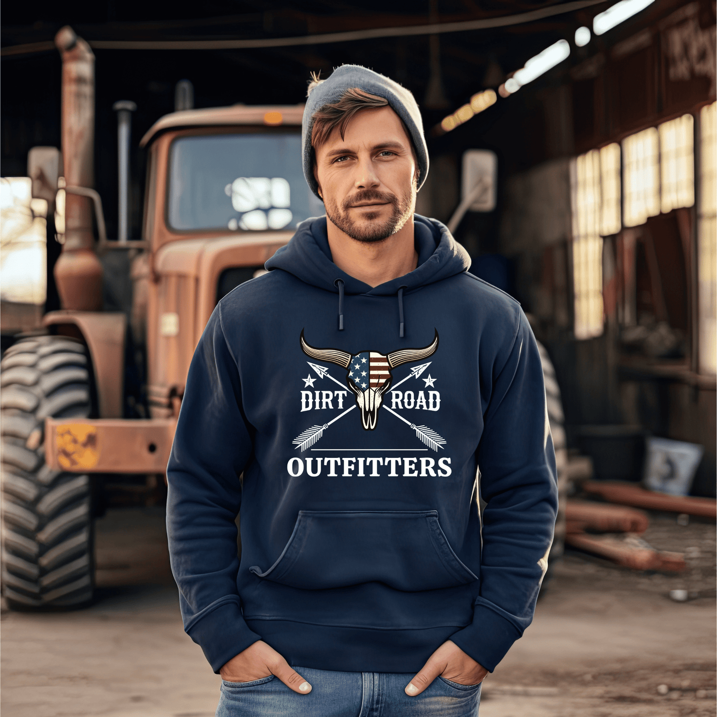Dirt Road Outfitters - "Iconic" Pullover Hoodie - Navy Blue