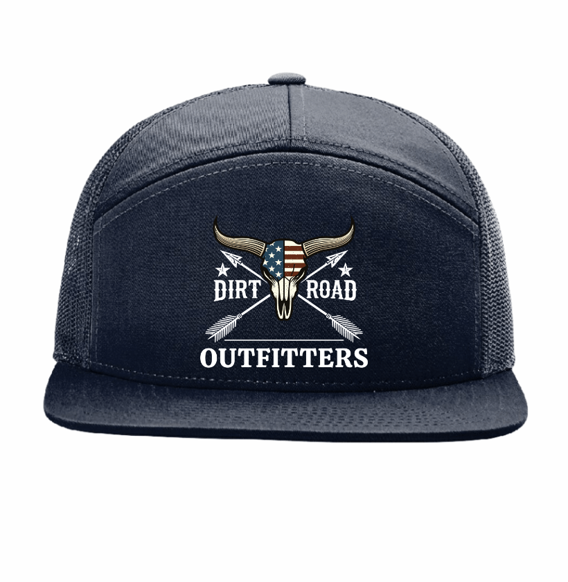 Dirt Road Outfitters "Patriot Bull" Trucker Hat - Navy Blue