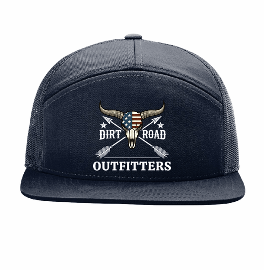Dirt Road Outfitters "Patriot Bull" Trucker Hat - Navy Blue