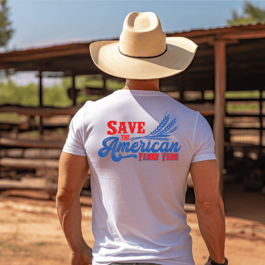 Dirt Road Outfitters "Save the American Family Farm" Tee - White
