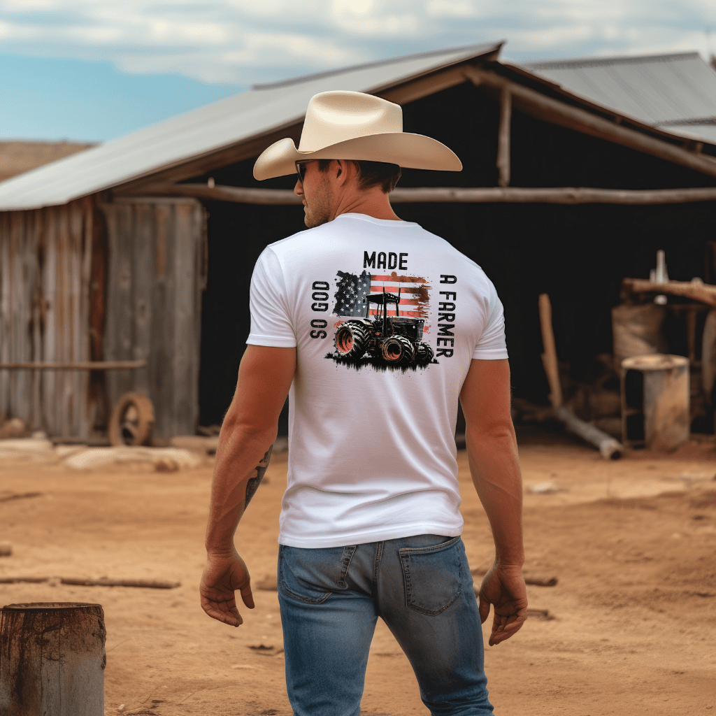 Dirt Road Outfitters - "So God Made a Farmer" Tee - White