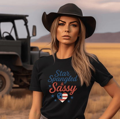 Dirt Road Outfitters "Star Spangled & Sassy" Tee - Black