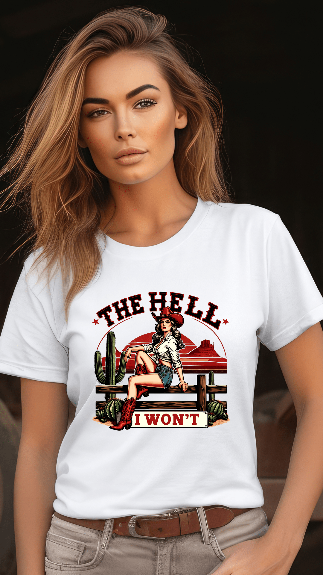 Dirt Road Outfitters "The Hell I Won't" Tee - White