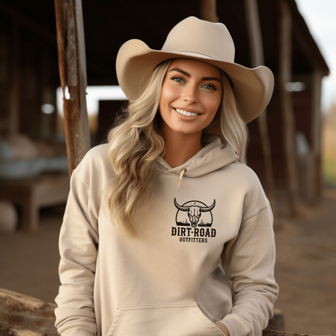 Dirt Road Outfitters "Western" Pullover Hoodie - Sand