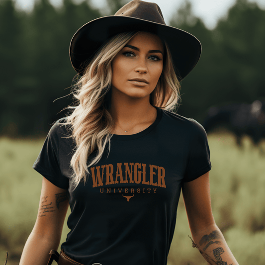 Dirt Road Outfitters "Wrangler University" Tee - Black