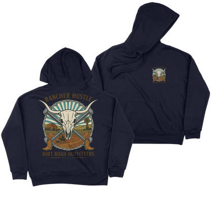 Dirt Road Outfitters "Rancher Hustle" Unisex Pullover Hoodie - Navy